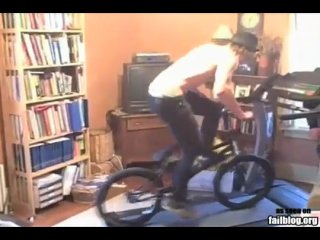 you should not ride a bike on a treadmill))